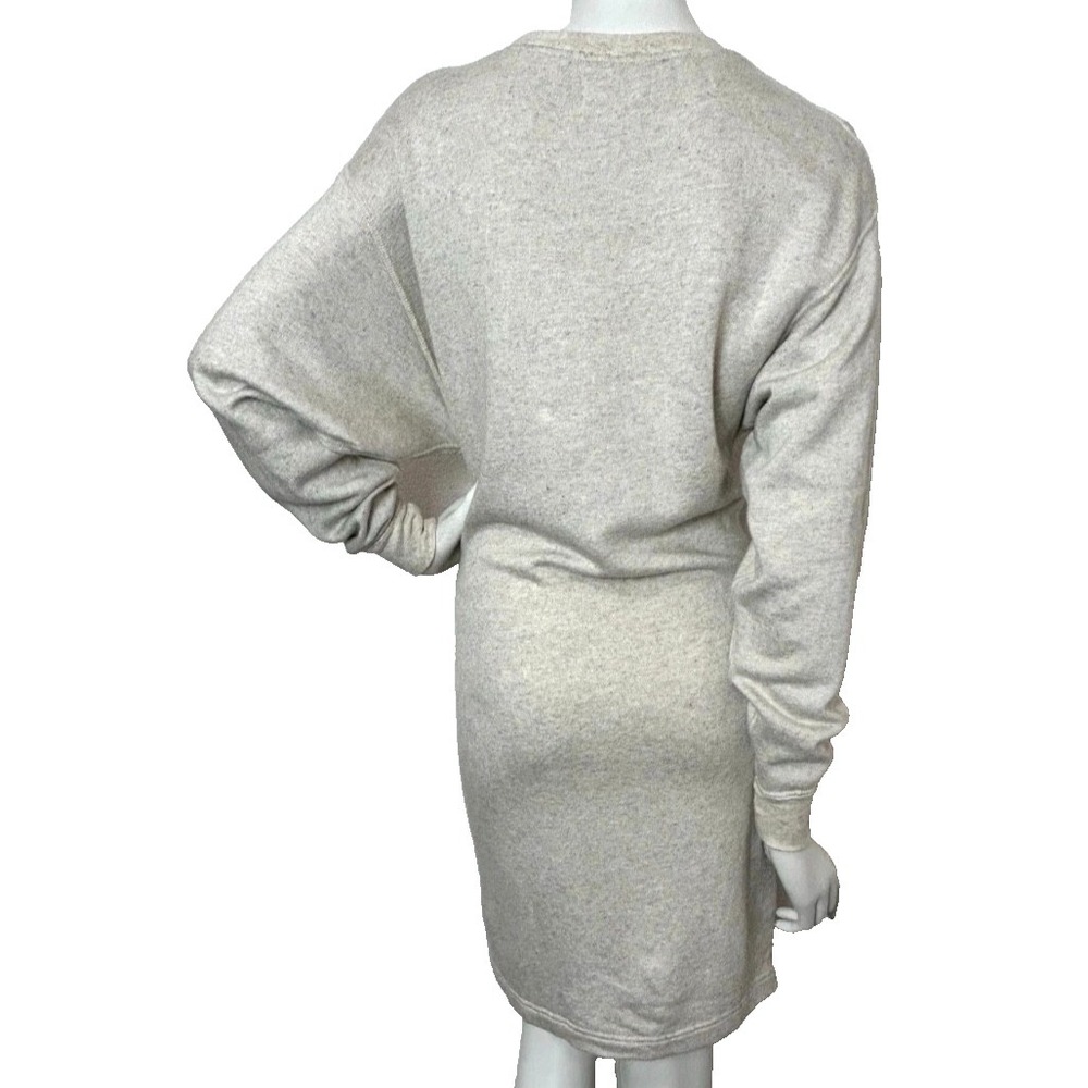 Isabel Marant Etoile Fewlyn Dress Size Small 36 Cotton Linen Knit Ruched Gray - Picture 4 of 10